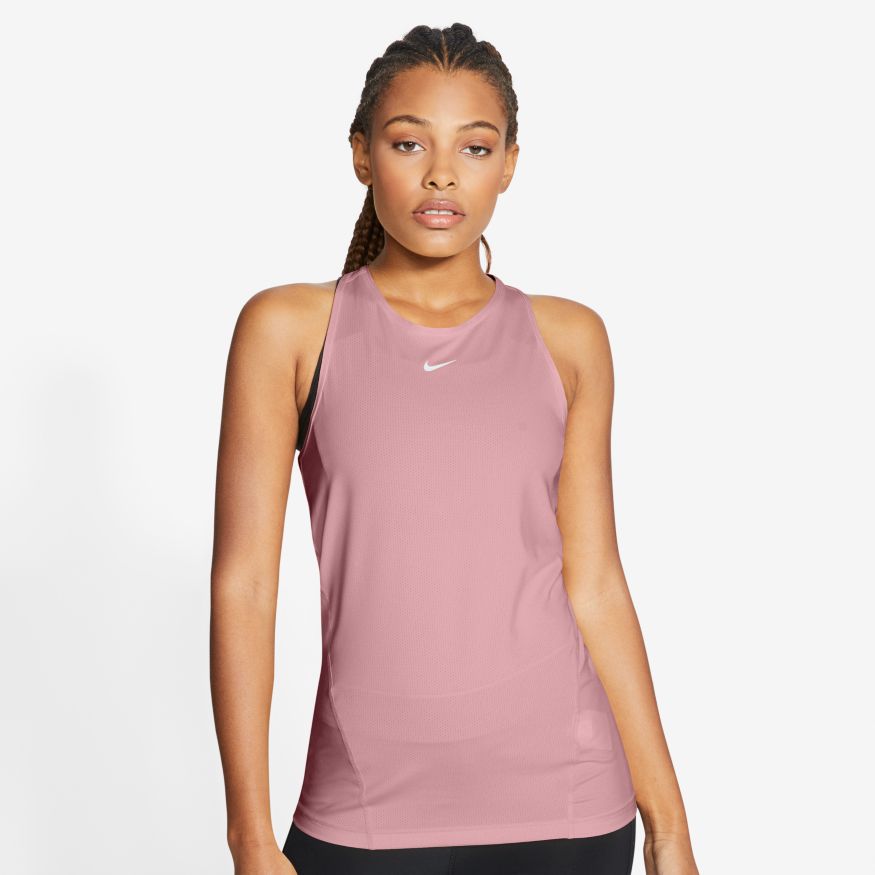 Over Mesh Tank - Pink Glaze/White 