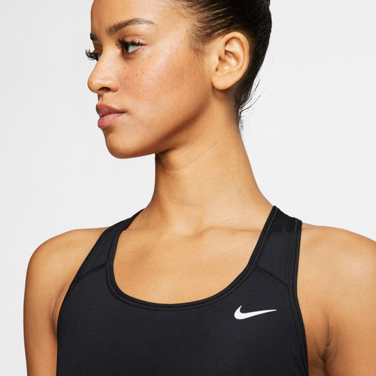 NEW Nike Non-Padded Asymmetrical Dri-FIT Sports Bra Black Gold Women's L