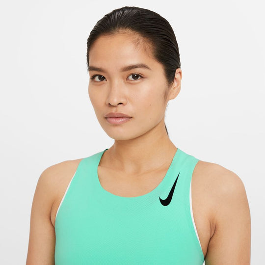 Nike Dri Fit Athletic Workout Neon Green Tank Top Built In Bra Womens XS.