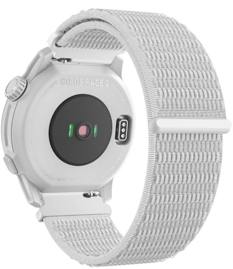 Coros Pace 2 Premium GPS Sport Watch with Nylon Strap - White