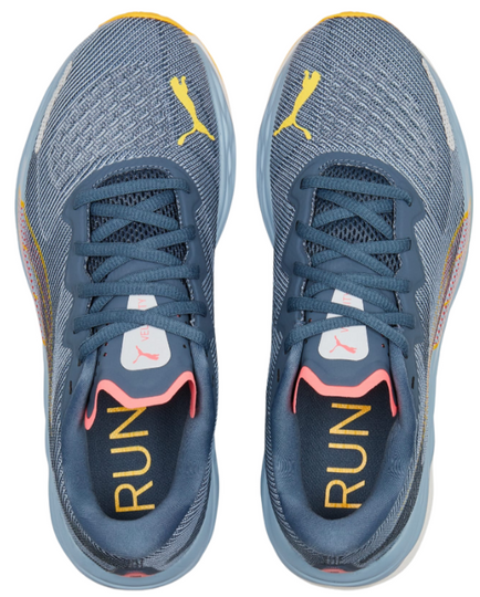 Puma Running Velocity Nitro 2 sneakers in blue and yellow