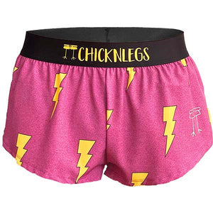 ChicknLegs Women's 1.5 Inch Hot Pink Bolts Shorts front