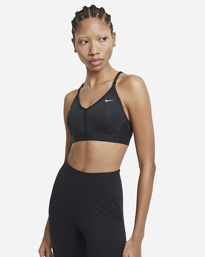 Nike Indy Luxe Sports Bra in Black & White