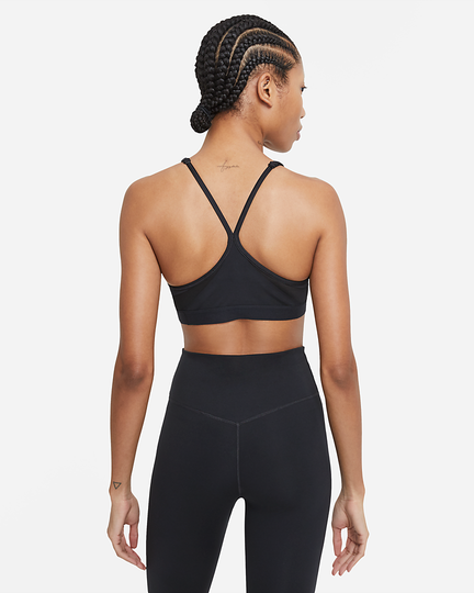 Nike Women's Yoga Dri-Fit Swoosh Sports Bra Black White
