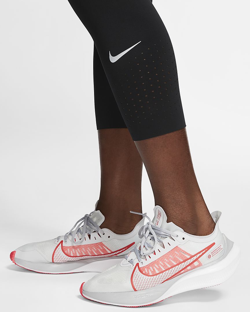 Nike Dri Fit Epic Run Crop Running Cropped Leggings 872066-455 Blue Women's  XS