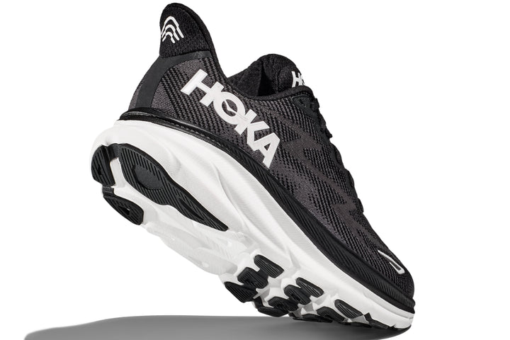  Hoka Men's Clifton 9 Sneaker, Black/White, 7.5