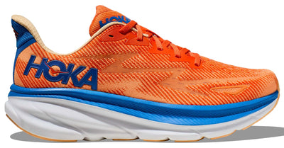 HOKA Men's Clifton 9 Vibrant Orange lateral side