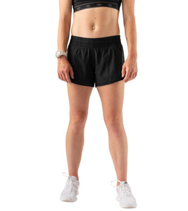 rabbit Women's Feelin' Fine 4" Shorts black model front waist down