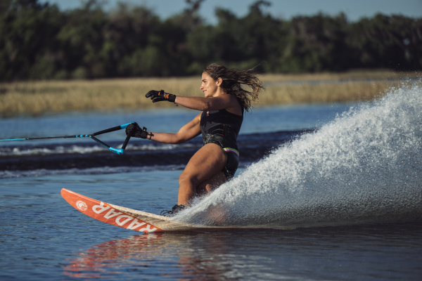 Woman riding a Radar Lyric water ski