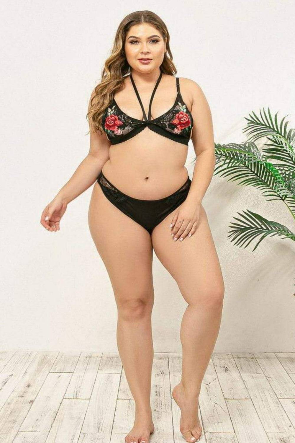 Floral Lace Bikini Air Bra & Panties Set Back With Low Waisted Thong Sexy See  Through Lingerie For Women From Bikini_designer, $14.8