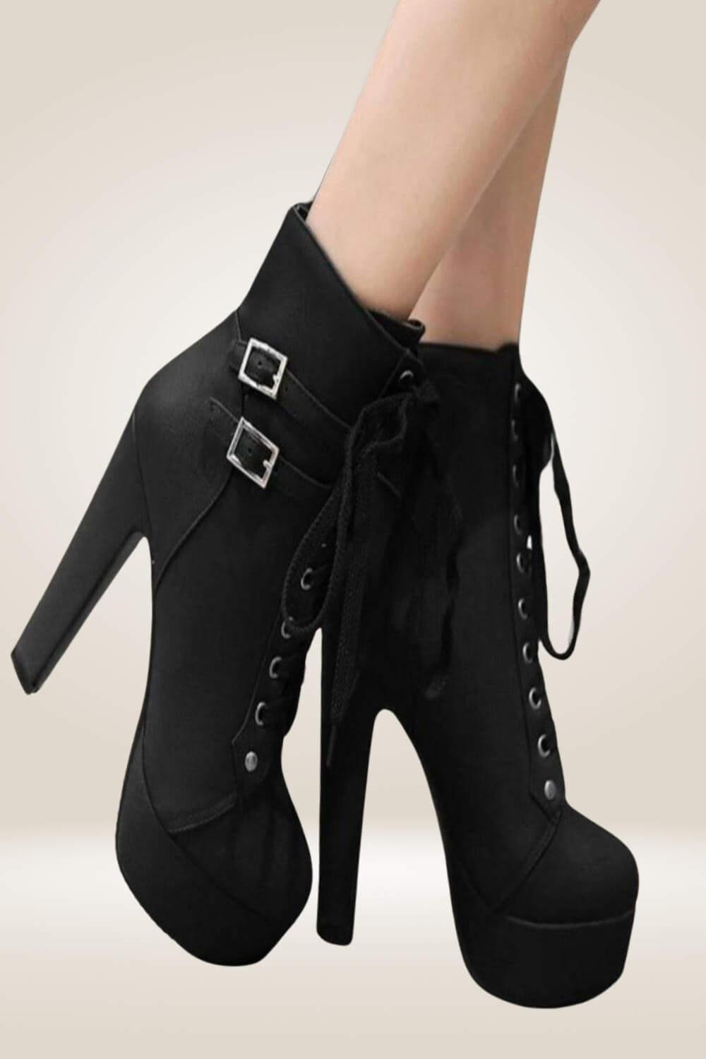 Black Lace-Up Boots - Chunky Platform Boots - Mid-Calf Boots - Lulus