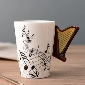 Novelty Harp Handle Ceramic Cup - mylilcupshop 