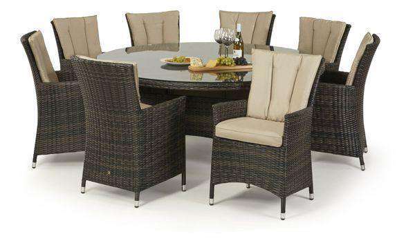 La 8 Seat Round Ice Bucket Dining Set With Lazy Susan Furniture