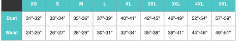 Officially Sexy Women's Size Chart