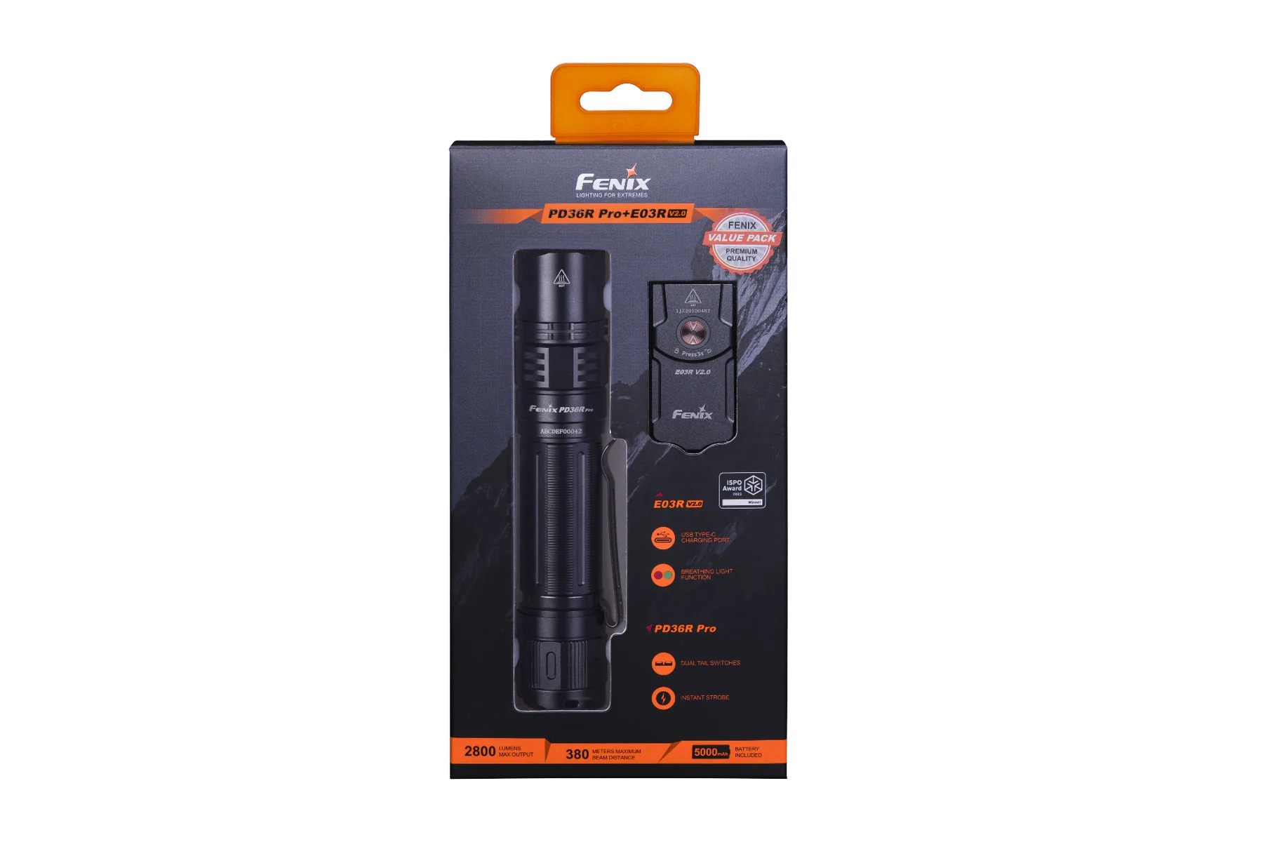 Fenix PD36R Pro + E03R v2.0 - Value Pack