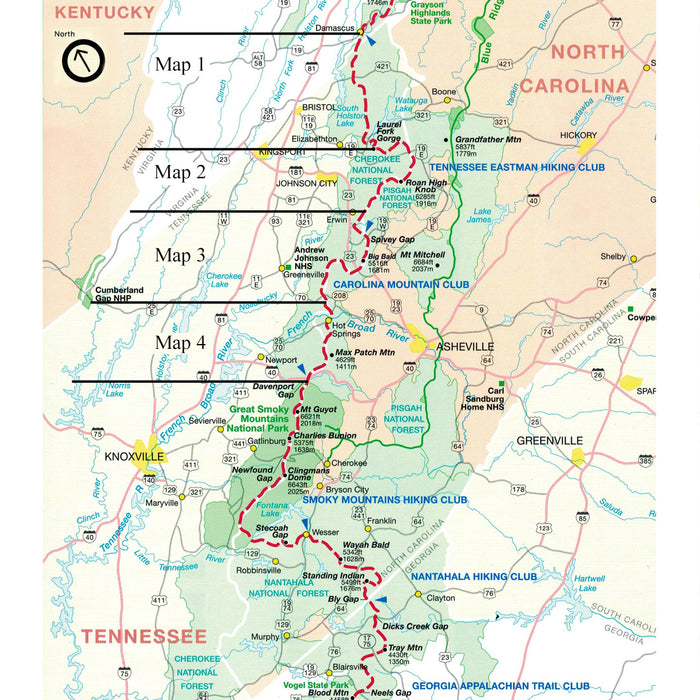 Appalachian Trail Maps Tennessee-North Carolina — Waypoint Outfitters