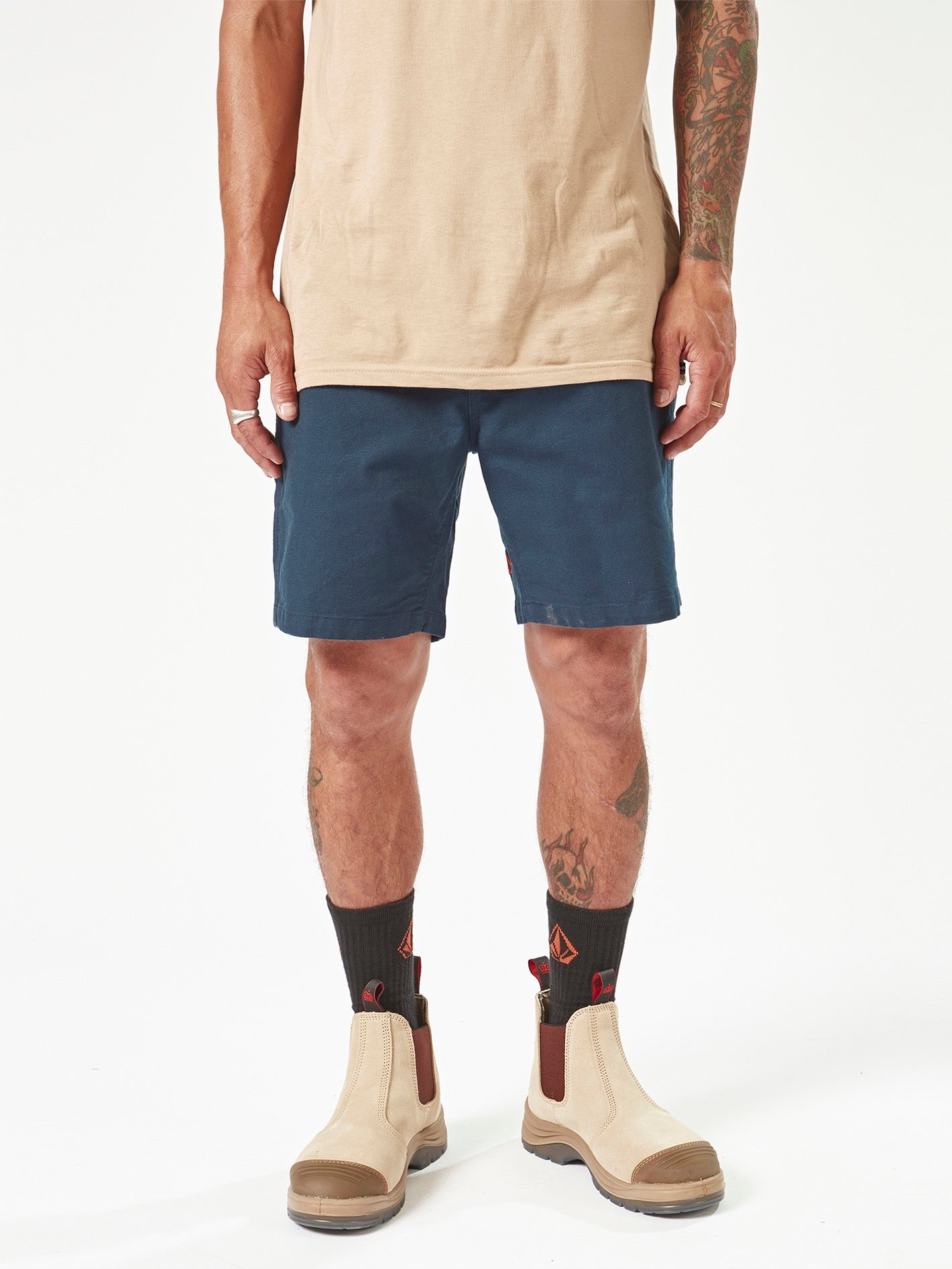 Volcom Workwear Caliper Elastic Waist Shorts - Navy