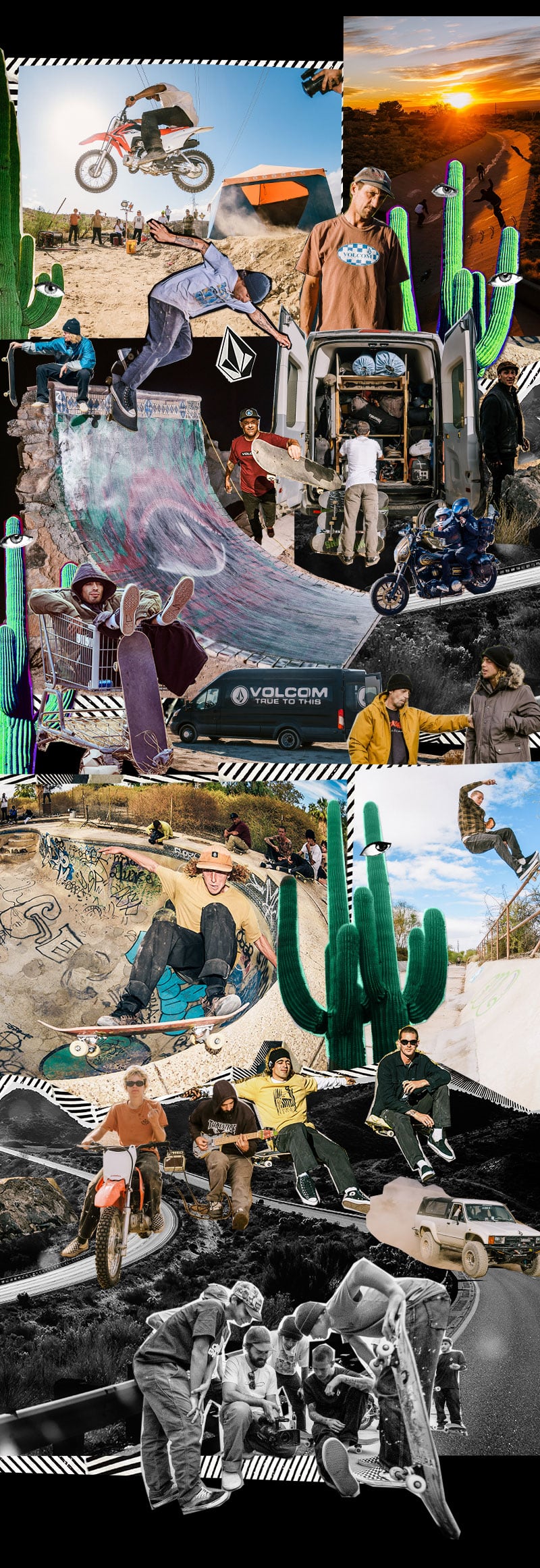 skateboard collage