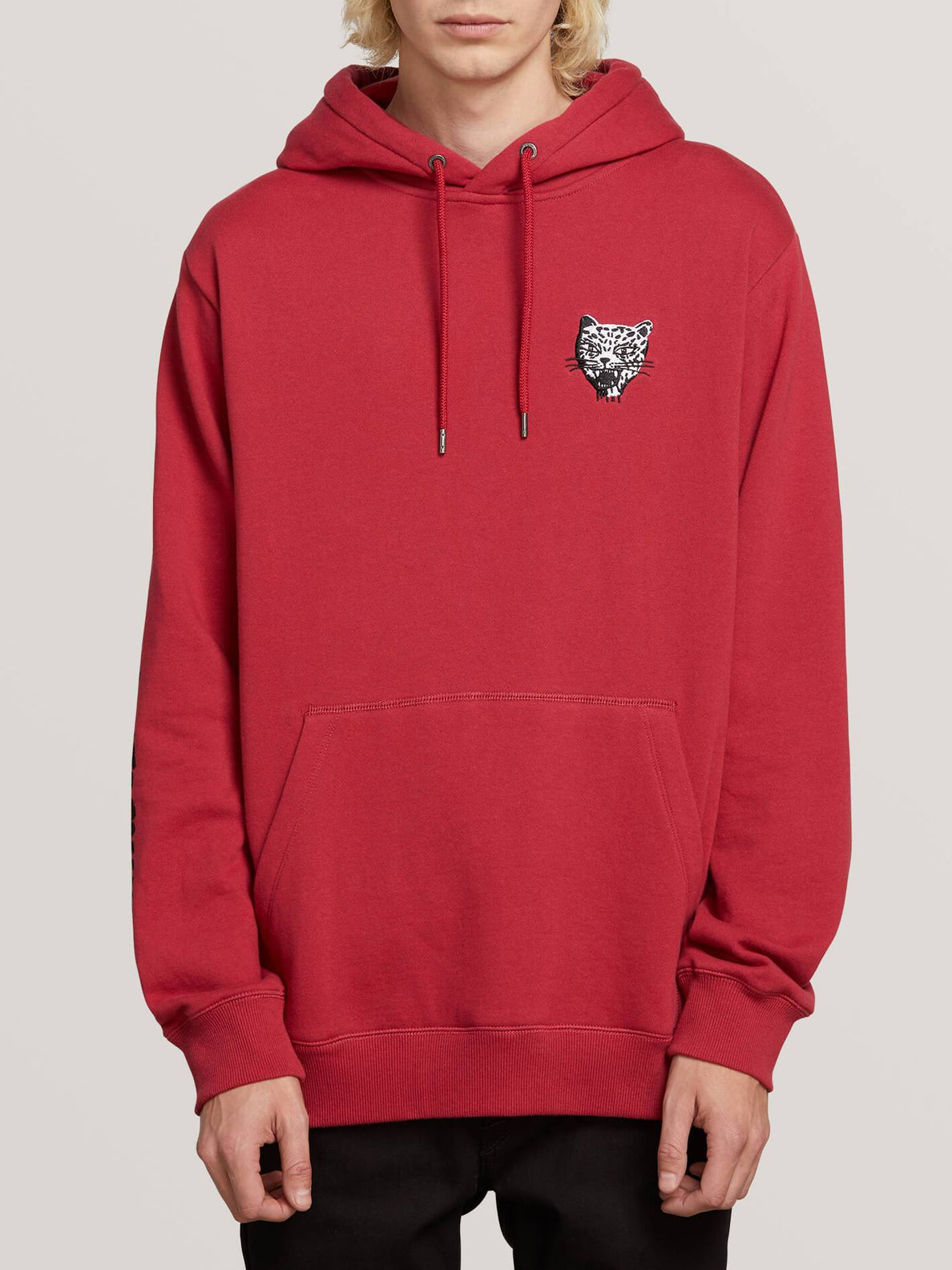 red volcom hoodie