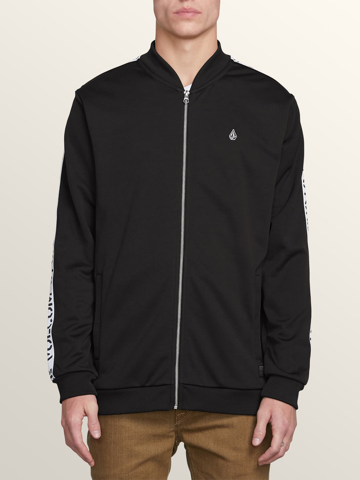 black zip up track jacket