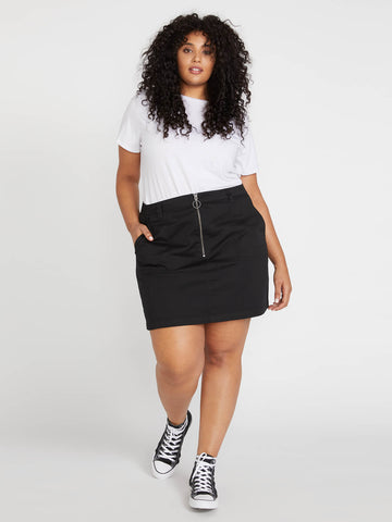 black plus size jean skirt