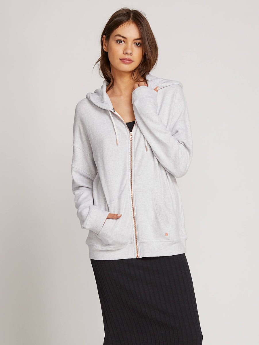 Lived In Lounge Zip Hoodie - Light Grey – Volcom US