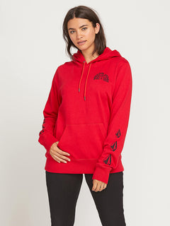 red volcom hoodie