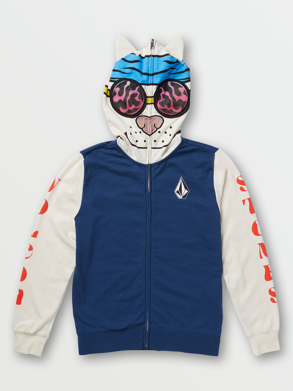 volcom full zip hoodies with faces