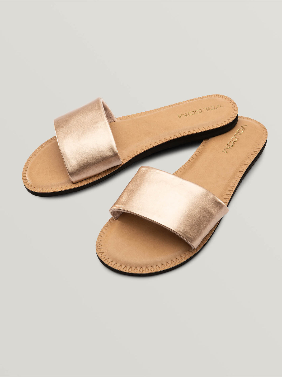 gold slide sandals