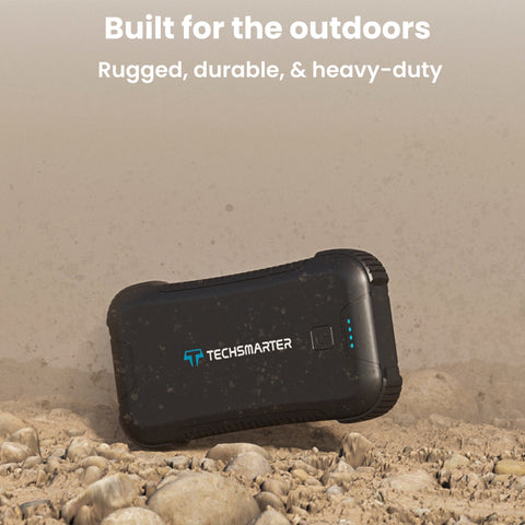 TECHSMARTER 20000mah Rugged & Waterproof 18W USB-C PD Port Power Bank.  Extreme Portable Charger Heavy Duty, Camping, Outdoor with Flashlight  Comptible