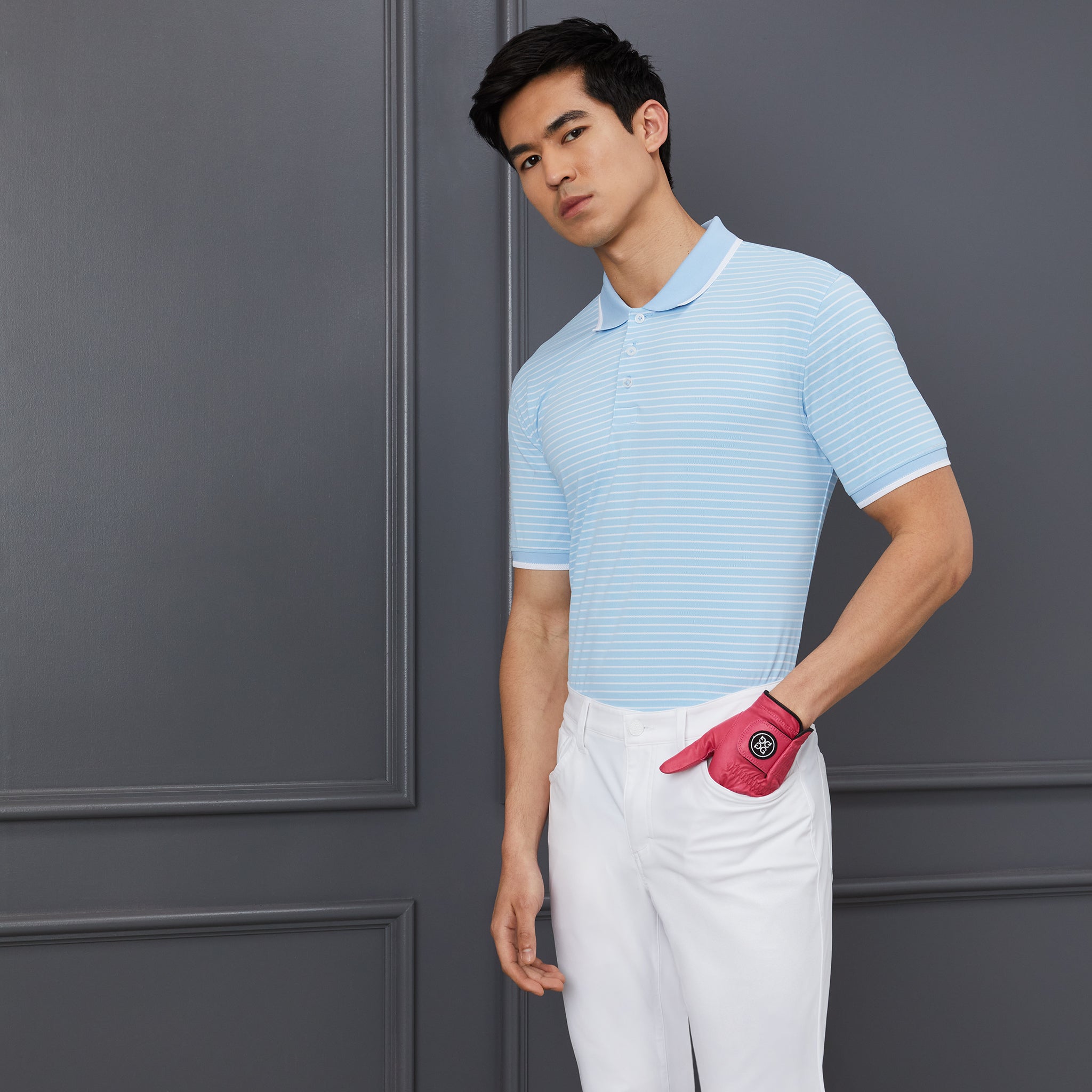 PERFORATED STRIPE POLO – G/FORE