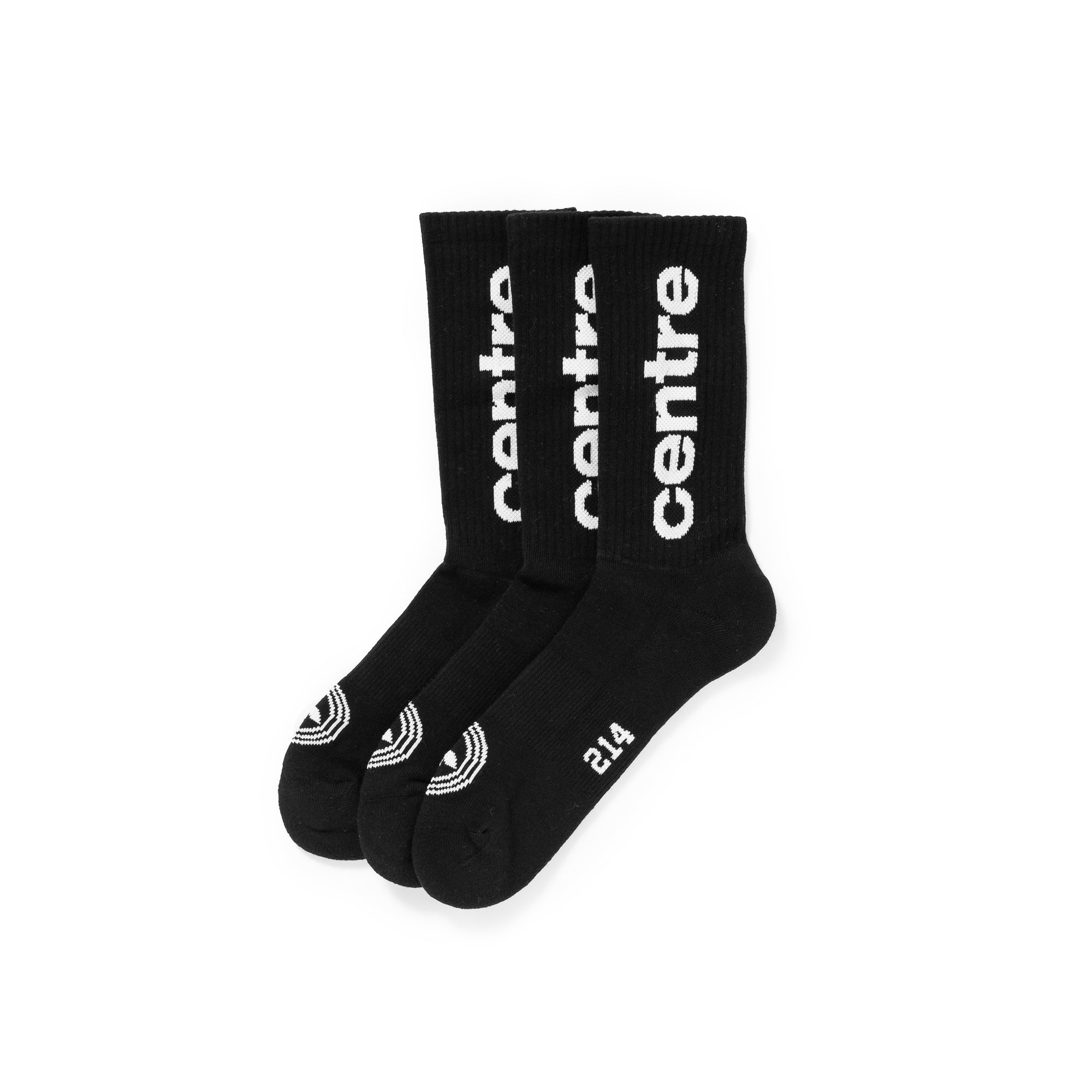 Centre Premium Casual Sock 3-Pack (Black)