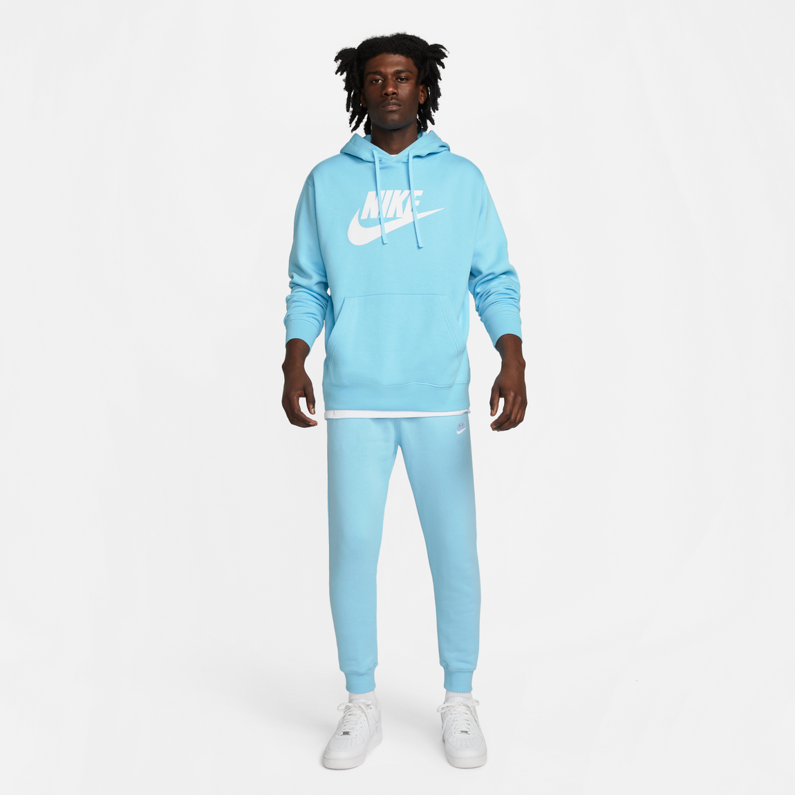 Nike Fleece Pants (Blue Chill/White) Centre