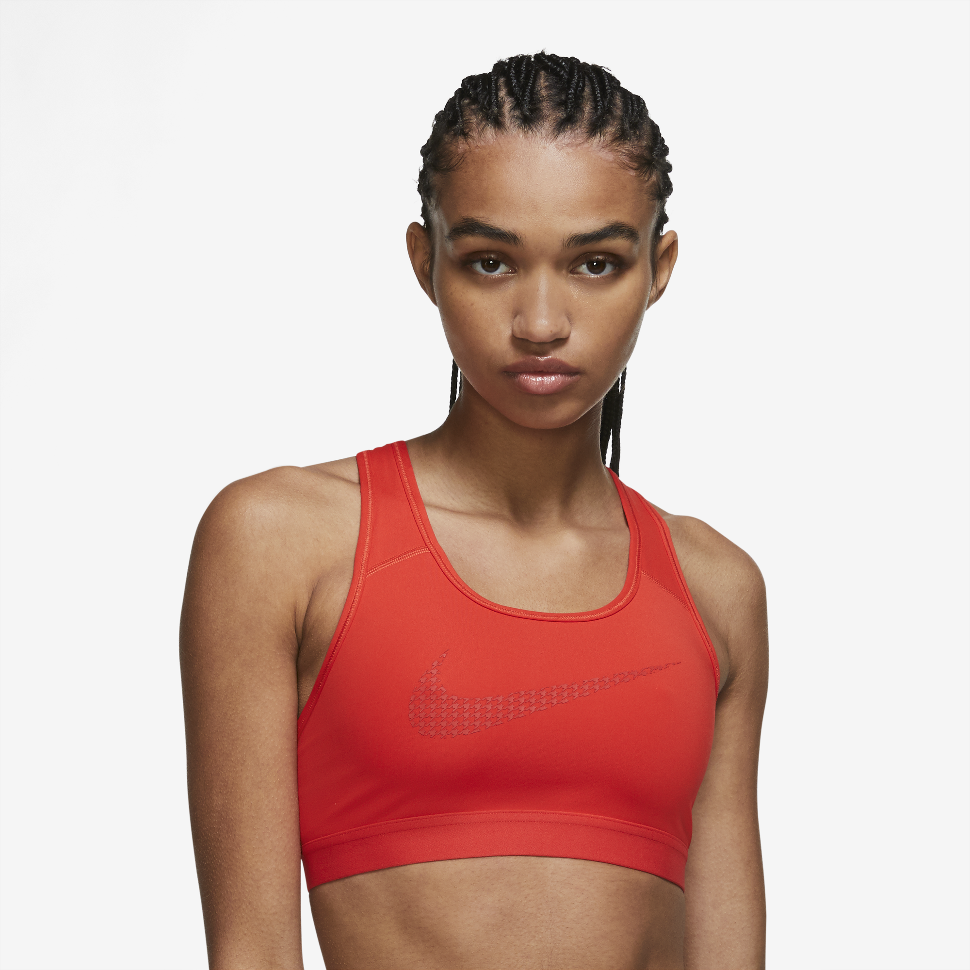 Nike Swoosh Icon Clash Women's Sports Bra (Chile Red/University Red)