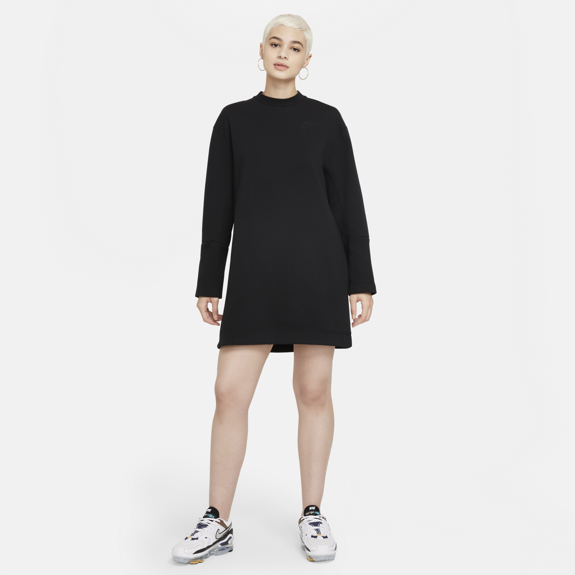 Nike Women's Tech Fleece Long Sleeve Dress (Black)