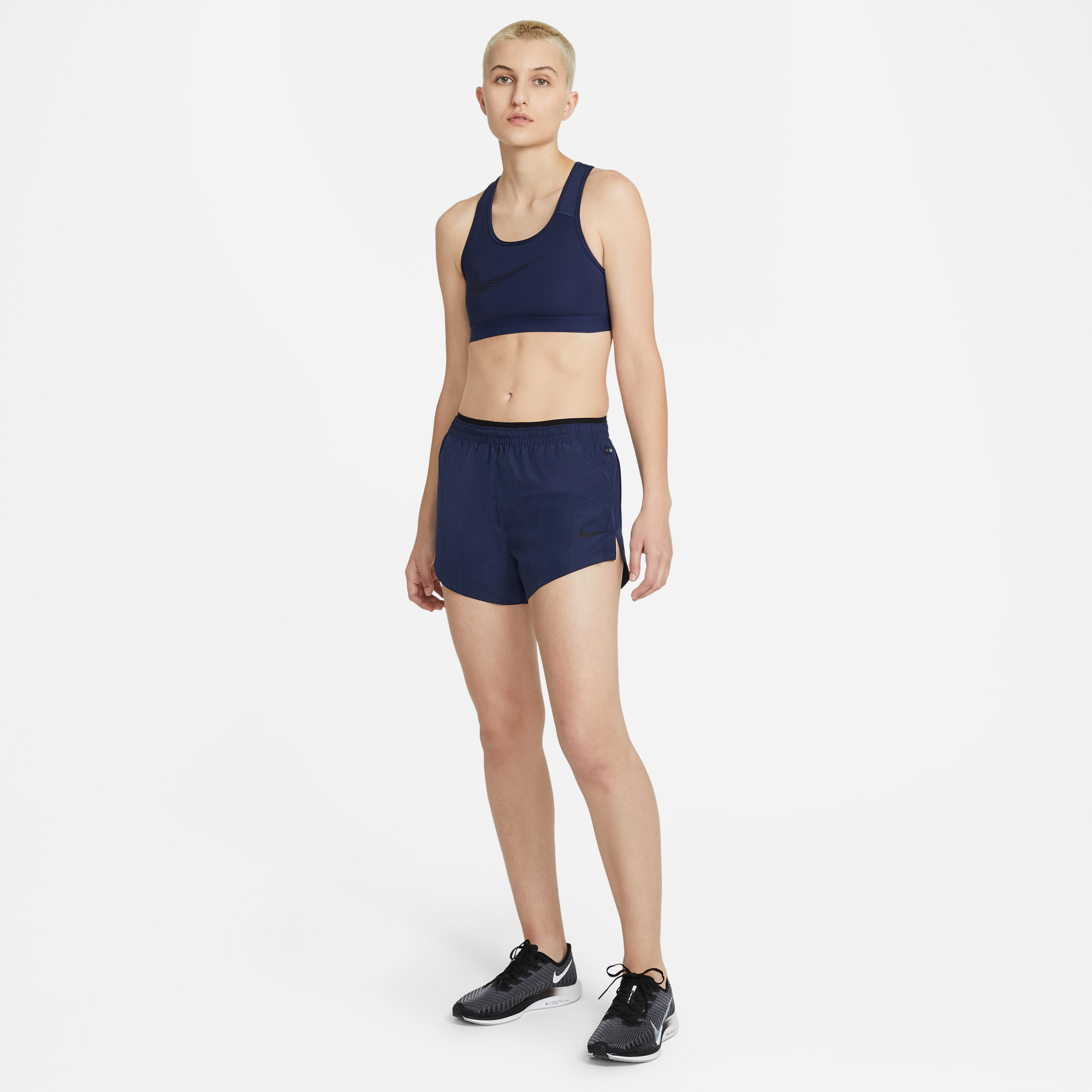 Nike Women's Dri-Fit Tempo Luxe Icon Clash Shorts (Midnight Navy/Black)