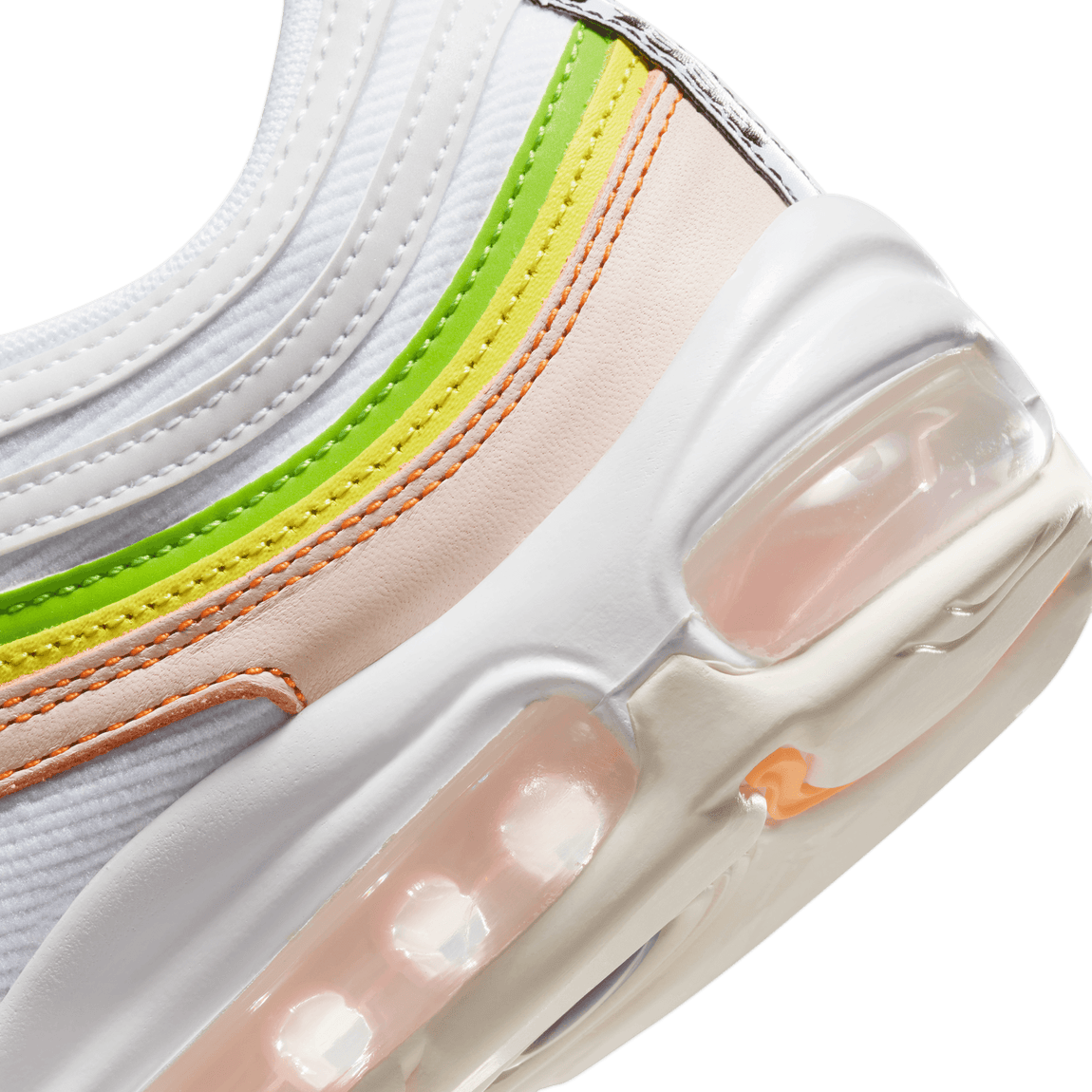 Women's Nike Max 97 (White/Black/Pearl Pink-Action Green) – Centre