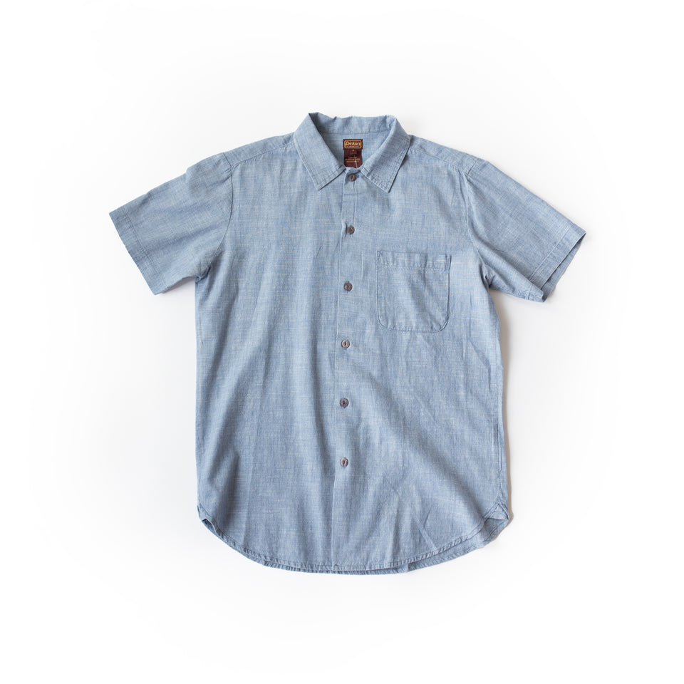 Dickies: Relaxed Fit Long Sleeve Chambray Shirt (Blue Chambray) - Stevens  Creek Surplus