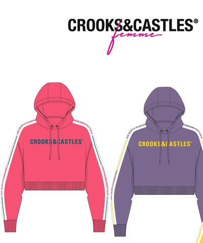 crooks and castles cropped hoodie