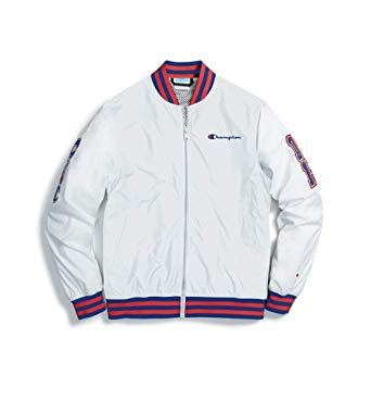 champion script aop satin baseball jacket