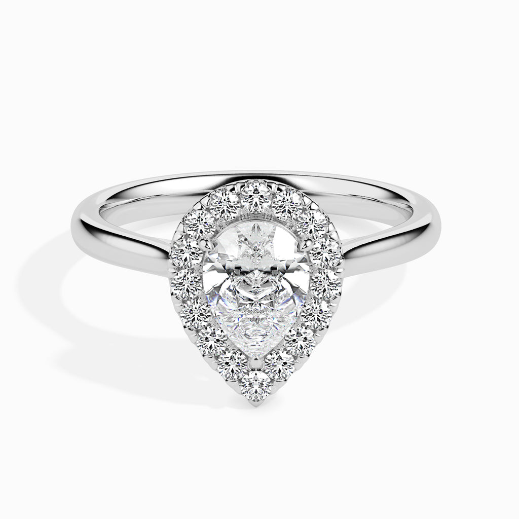 Platinum engagement ring with pear-shaped diamond | DAMIANI