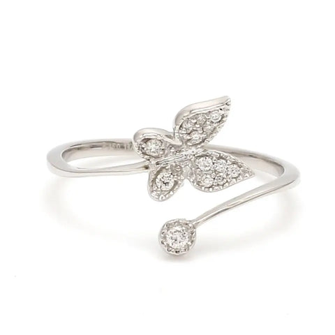 Butterfly Platinum Diamond Ring with Milgrain for Women JL PT LR 142   Jewelove.US