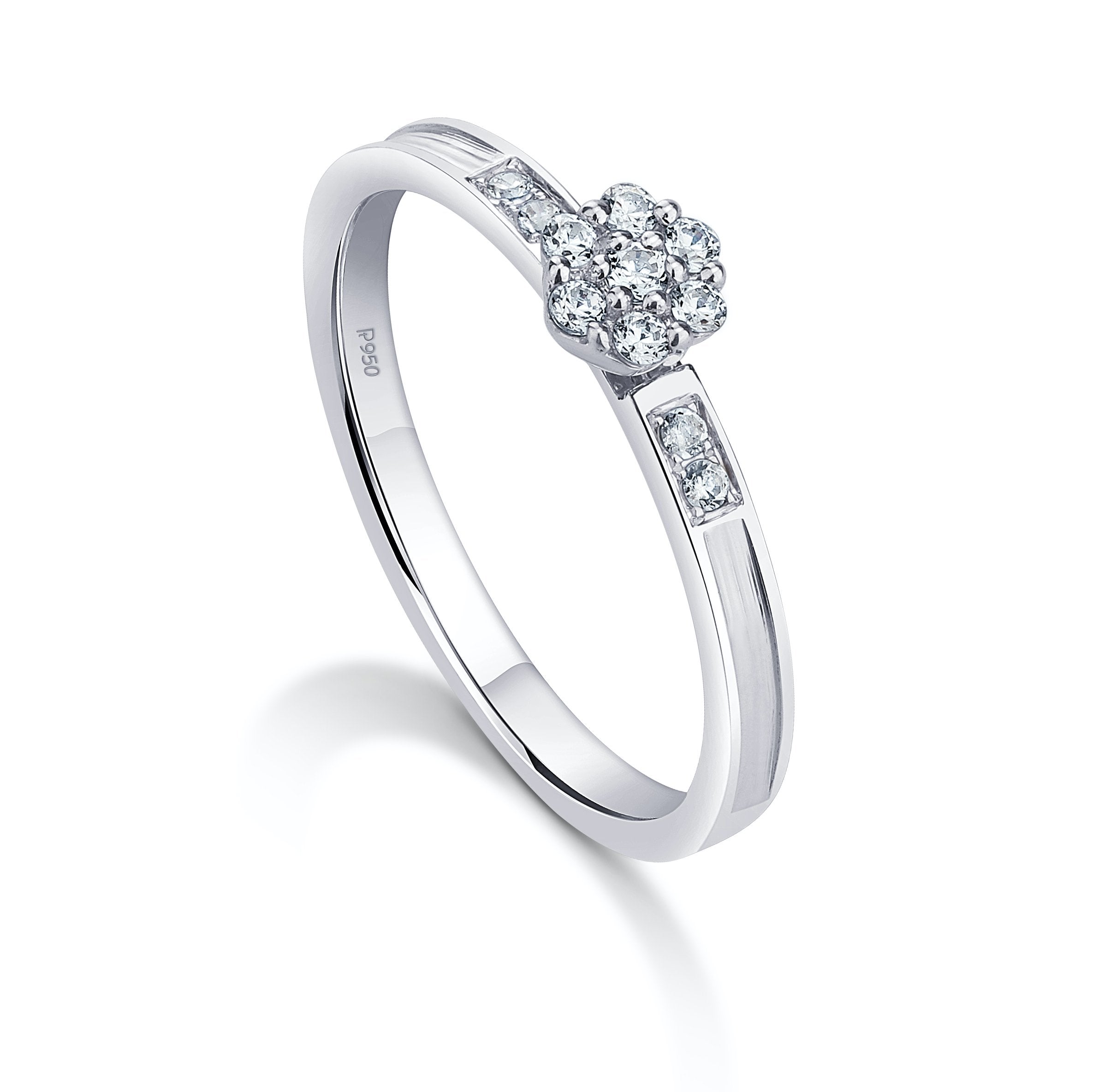 Platinum Ring with Pressure Setting Diamonds JL PT 930