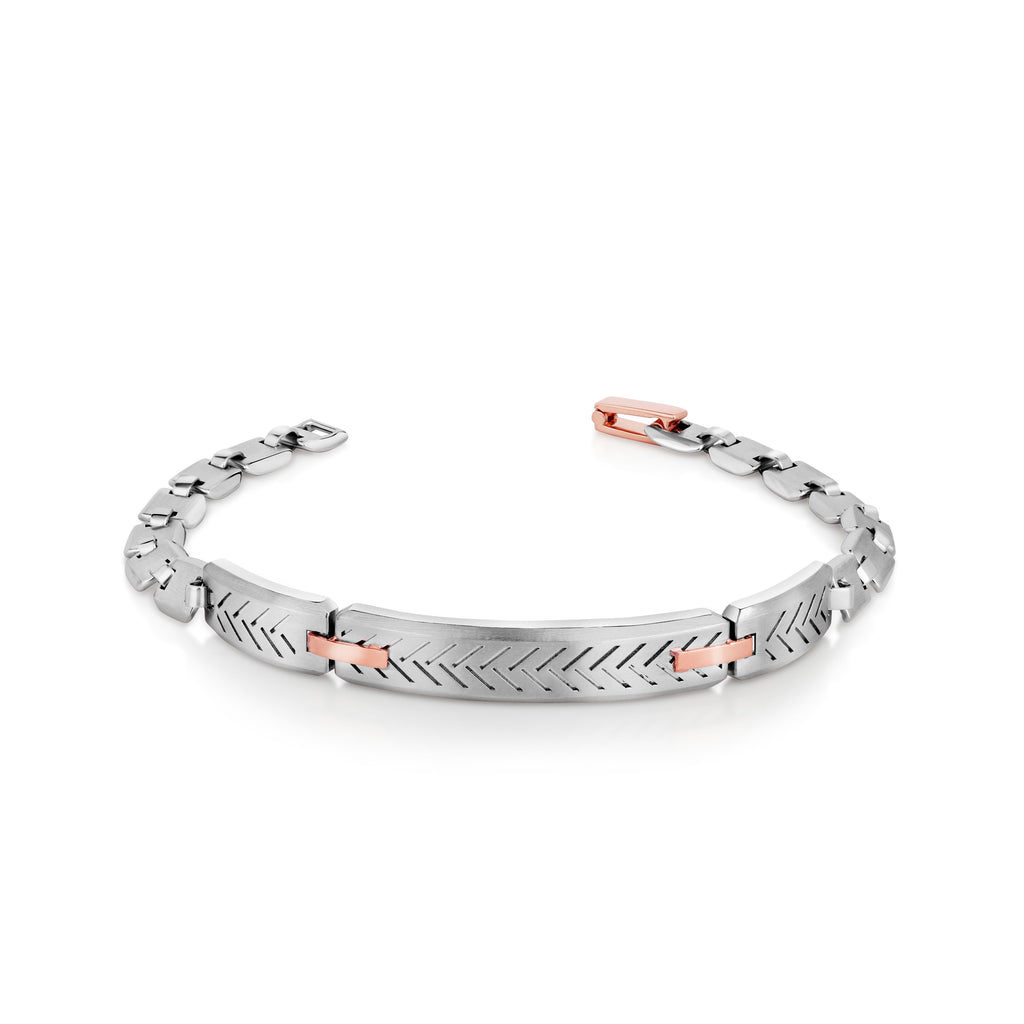 Platinum and Rose Gold Bracelet for Men JL PTB 778 –