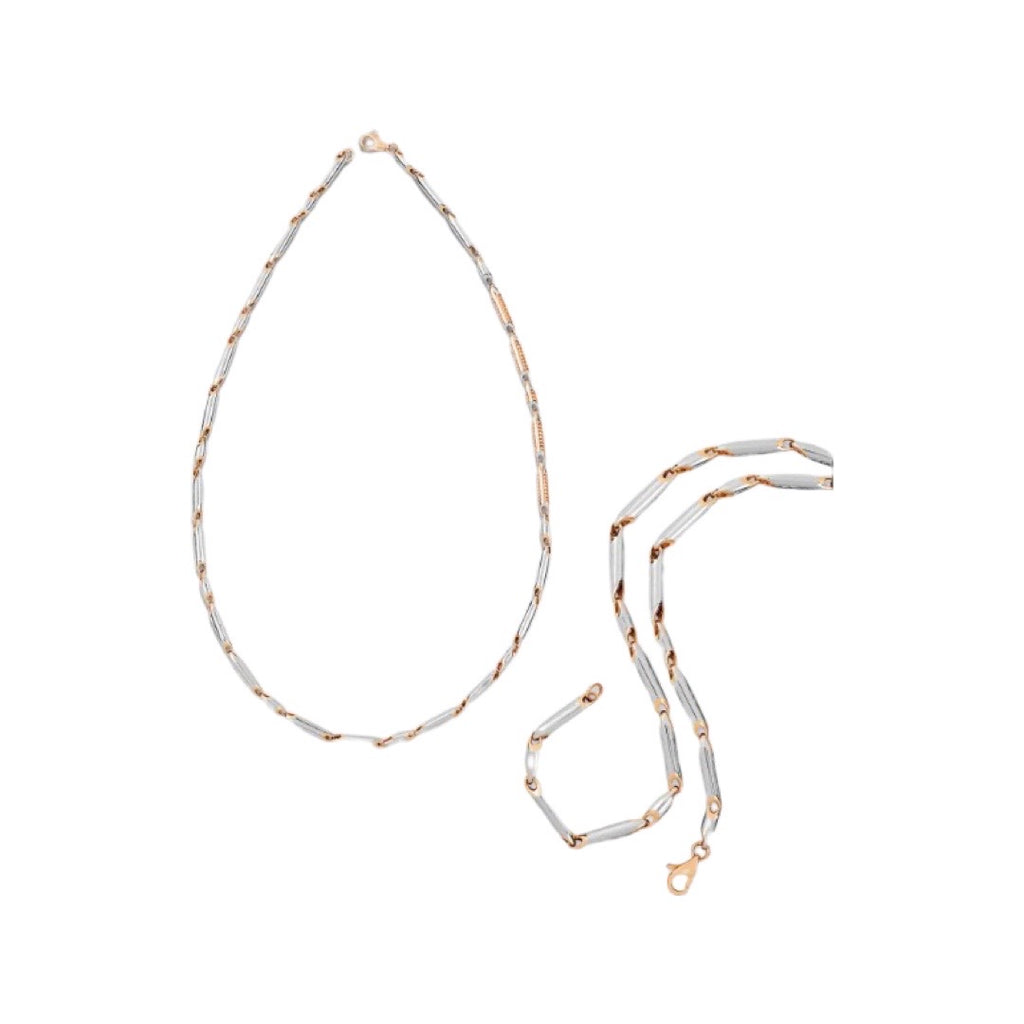 Thin Platinum & Rose Gold Chain for Women JL PT CH 954 - 16 inches