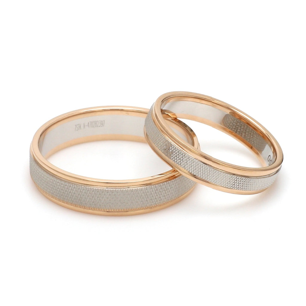 Unisex Platinum & Rose Gold Couple Love Band Rings JL PT 1124