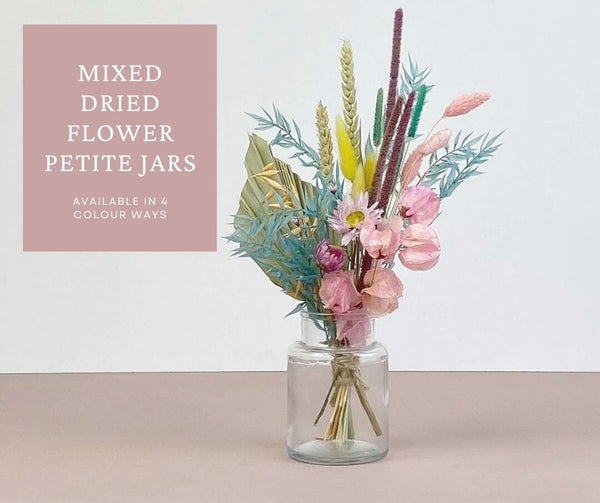 dried flowers in jar galentines gift