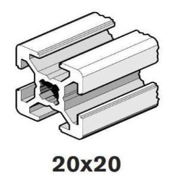 Aluminum Extrusions; T-Slot, 20x20 Mini Extrusion; Bosch Rexroth