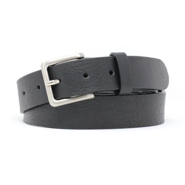 Denver Hayes Men's Leather Dress Belt - Black