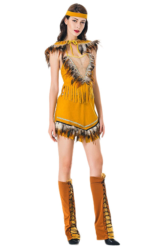 Indianerin Kostüm Sexy Squaw Indianer Faschingskostüm Karnevalskostüm Mottoparty